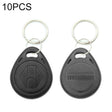 10 PCS 125KHz TK/EM4100 Proximity ID Card Chip Keychain Key Ring(Black) - Access Card by PMC TechLife | Online Shopping South Africa | PMC TechLife