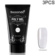 3 PCS Nail Acrylic Poly Gel Pink White Clear Crystal Builder Gel(Transparent) - free shipping - PMC TechLife - Order now!