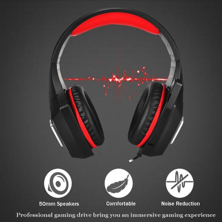 V1 3.5mm RGB Colorful Luminous Wire Control Gaming Headset, Cable Length: 2.2m(Black Blue)