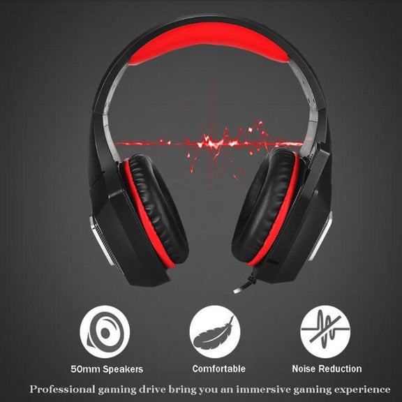 V1 3.5mm RGB Colorful Luminous Wire Control Gaming Headset, Cable Length: 2.2m(Black Blue)