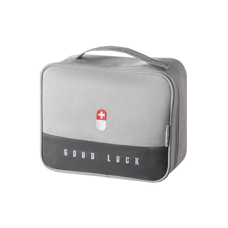 Thickened Large-Capacity Multifunctional Medicine Box Family Portable Storage Bag(Gray)