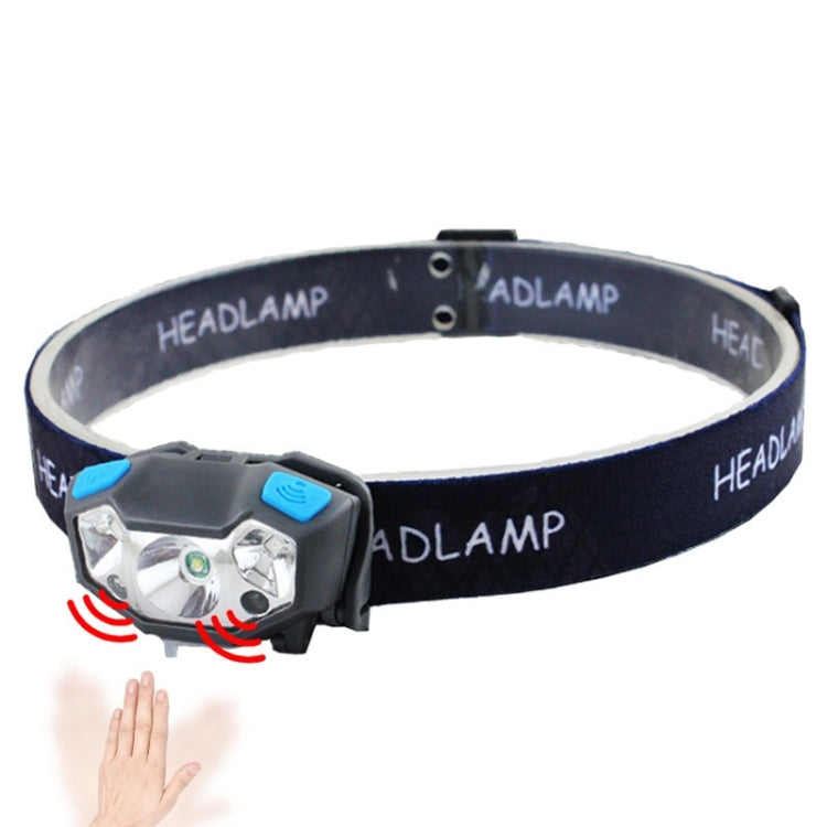 Usb Rechargeable Water-resistant Sensor Headlight Outdoor Fishing Light(Black)