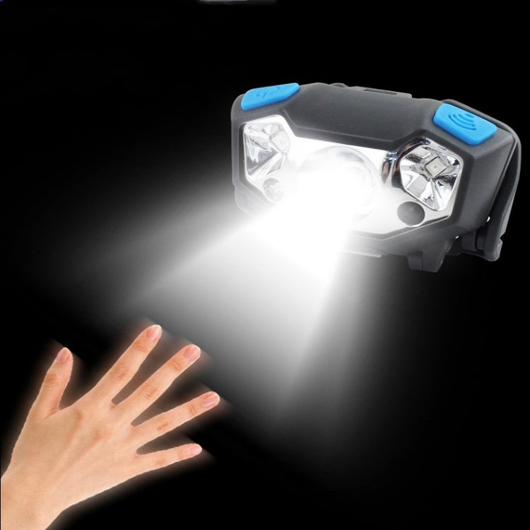 Usb Rechargeable Water-resistant Sensor Headlight Outdoor Fishing Light(Black)