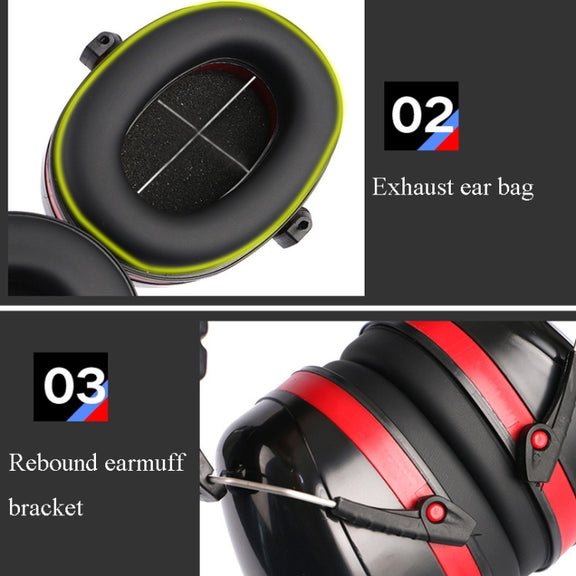 Soundproof Earmuffs Noise-Proof Sleep Earmuffs Industrial Protective Earmuffs Ear Caps(Blue Black)