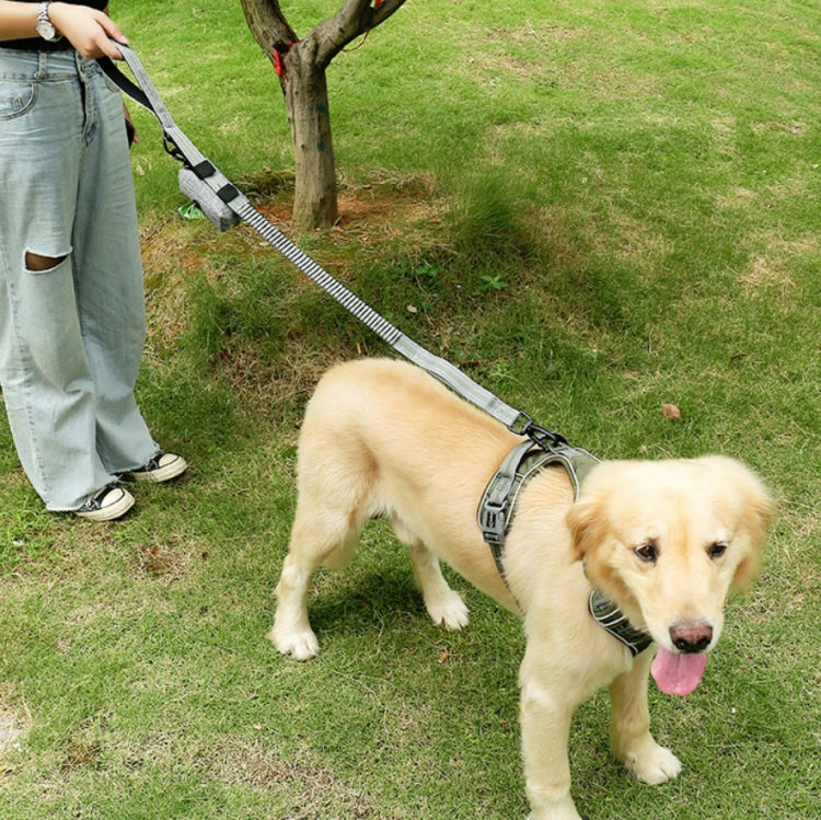 Dog Outdoor Anti-Scourge Traction Rope Nylon Reflective Elastic Stretch Dog Walking Rope( Green)