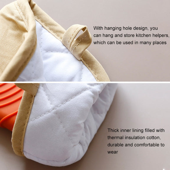 Thickened Silicone Gloves Household Microwave Oven Anti-Scald Insulation Glove(Lake Blue)