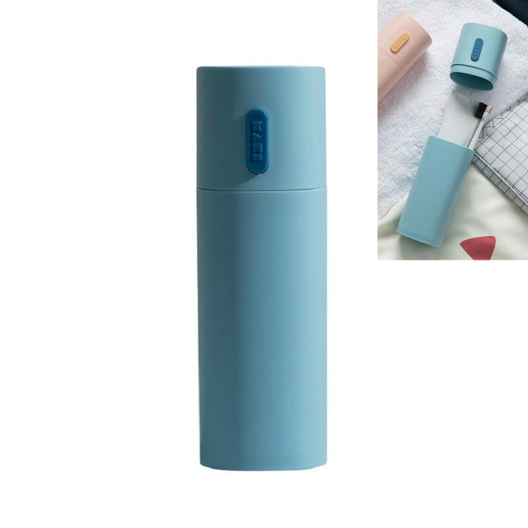 Travel Toothbrush Box Couple Toothpaste Storage Box Mouthwash Cup(Blue)