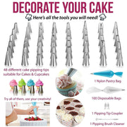 164 in 1 Cake Turntable Set Stainless Steel Decorating Mouth Baking Tools