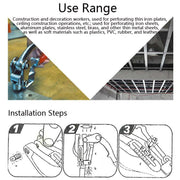 16 in 1 Stainless Steel Copper Aluminum Strip Iron Leather Plastic Manual Punching Pliers Punching Machine Set