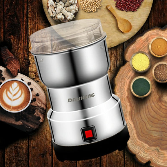 Daisheng Medicinal Material Grinder Powder Machine Household Small Stainless Steel Grinder, Specification:CN Plug(4 Leaf Blade)