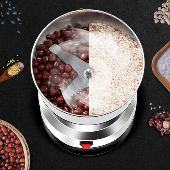 Daisheng Medicinal Material Grinder Powder Machine Household Small Stainless Steel Grinder, Specification:CN Plug(4 Leaf Blade)