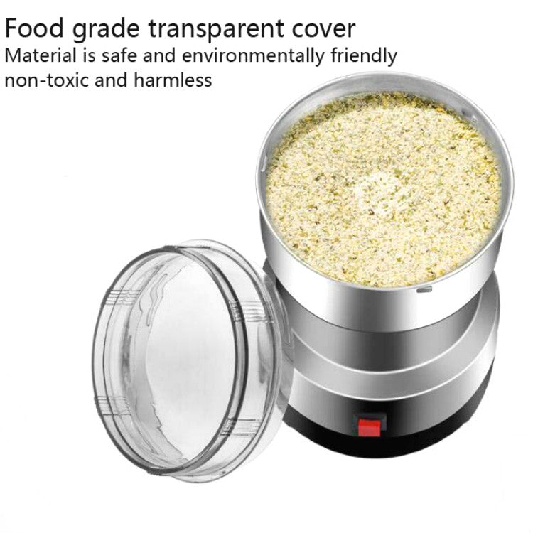 Daisheng Medicinal Material Grinder Powder Machine Household Small Stainless Steel Grinder, Specification:CN Plug(4 Leaf Blade)