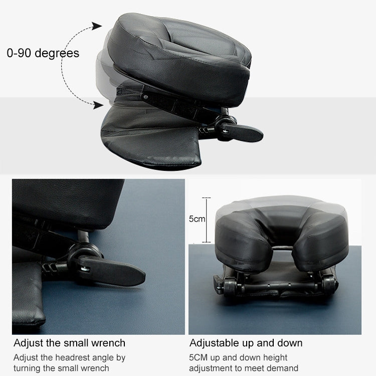 Adjustable Headrest Face Pillow Family Massage Beauty Cradle Rest Pad For Desk(Black Color)