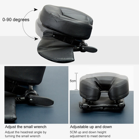 Adjustable Headrest Face Pillow Family Massage Beauty Cradle Rest Pad For Desk(Black Color)