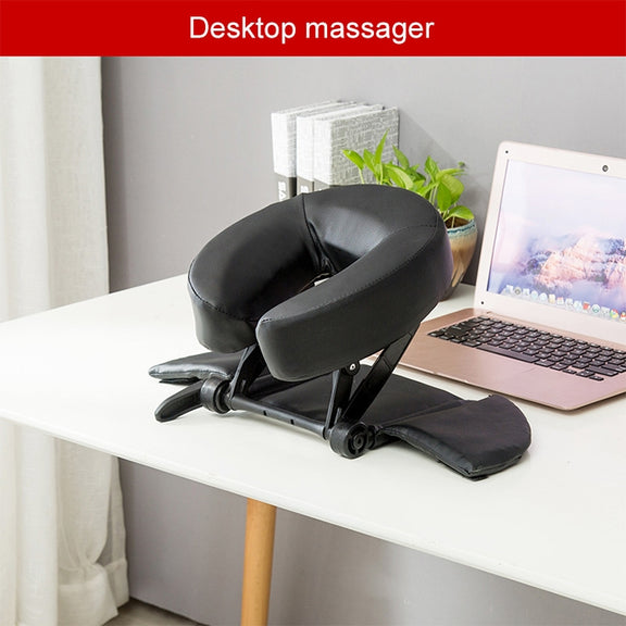 Adjustable Headrest Face Pillow Family Massage Beauty Cradle Rest Pad For Desk(Black Color)