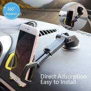 Car Phone Holder Car Air Outlet Mobile Phone Holder Suction Cup Navigation Instrument Panel General, Style:2 in 1(Gray)