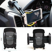 Car Phone Holder Car Air Outlet Mobile Phone Holder Suction Cup Navigation Instrument Panel General, Style:2 in 1(Blue)