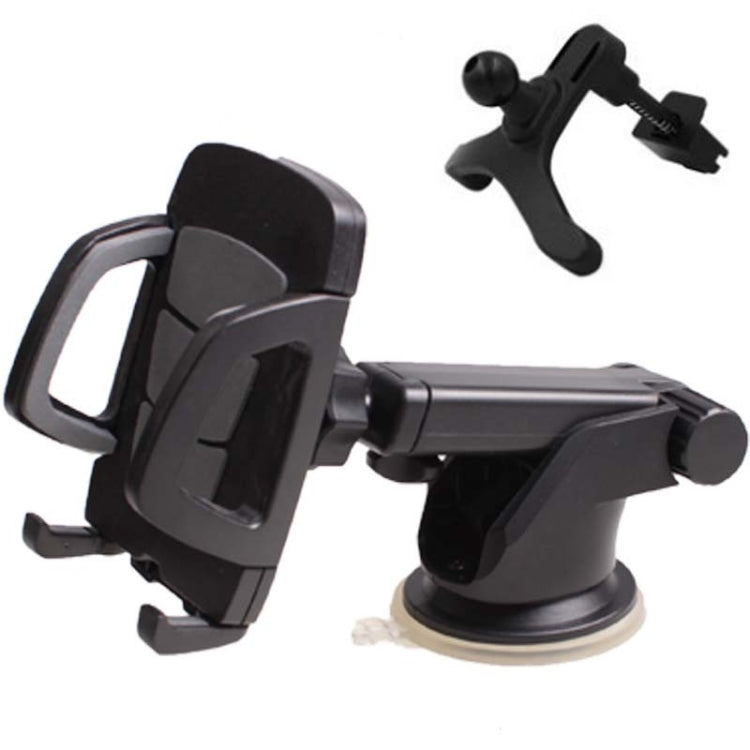 Car Phone Holder Car Air Outlet Mobile Phone Holder Suction Cup Navigation Instrument Panel General, Style:3 in 1(Gray)