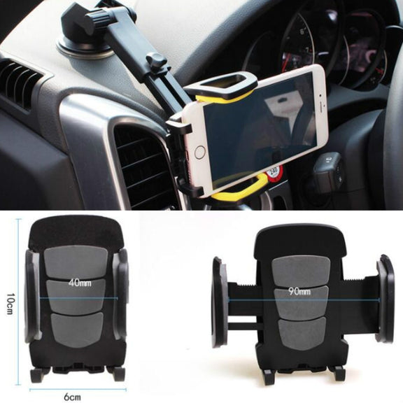 Car Phone Holder Car Air Outlet Mobile Phone Holder Suction Cup Navigation Instrument Panel General, Style:3 in 1(Gray)