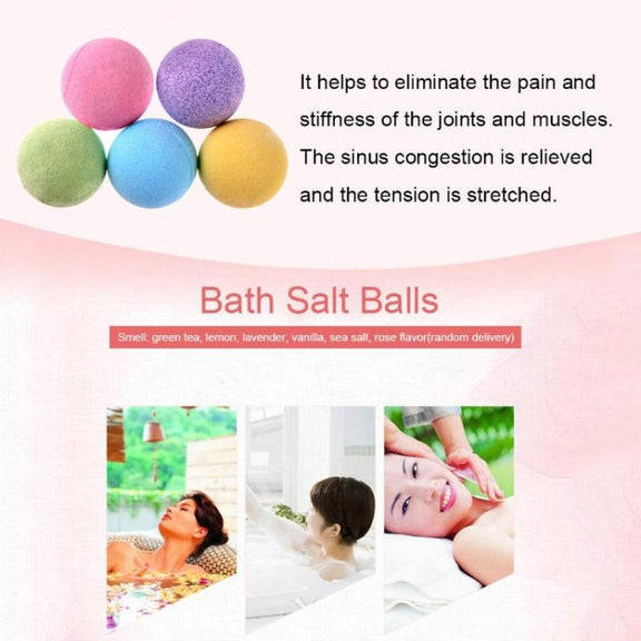 3 PCS 10g Natural Bubble Shower Bombs Ball Bath Salt Body Essential Oil Bath Ball(Yellow)