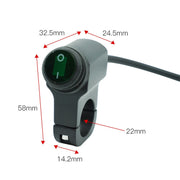 Motorcycle Aluminum Alloy Faucet LED Water-resistant Switch Accessories Headlight Switch(Green Light Black)