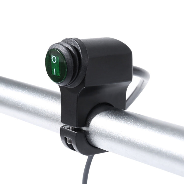 Motorcycle Aluminum Alloy Faucet LED Water-resistant Switch Accessories Headlight Switch(Green Light Black)