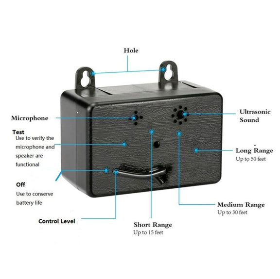 Ultrasonic Dog Repeller Pet Automatic Bark Stopper Dog Training Supplies, Specification: CSB19 (Battery Type)(Black)