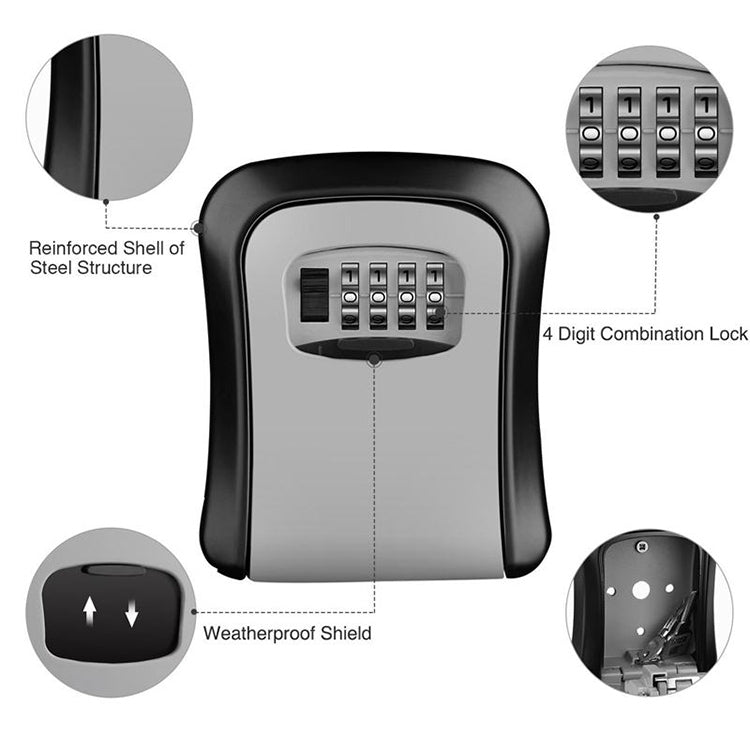 HG2 Arc Wall Mounted Password Key Box(Gray)