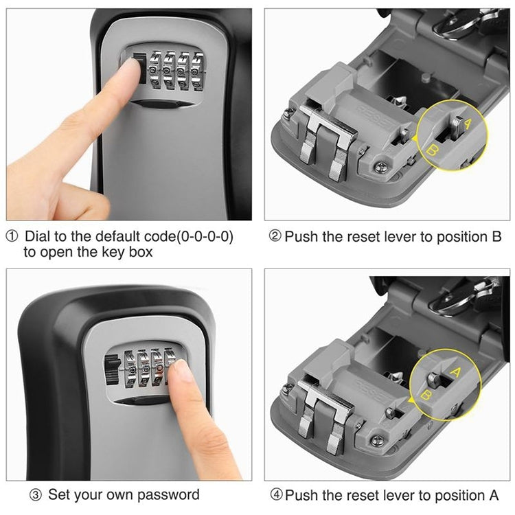 HG2 Arc Wall Mounted Password Key Box(Gray)