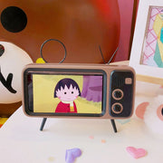 Q02 Retro Desktop Lazy Live TV Phone Holder for 4.7~6.2 inch Display Mobile Phone(Brown)