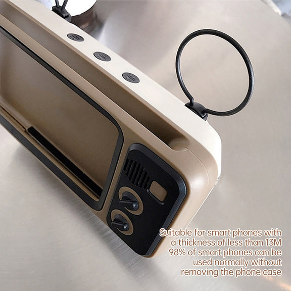 Q02 Retro Desktop Lazy Live TV Phone Holder for 4.7~6.2 inch Display Mobile Phone(Brown)