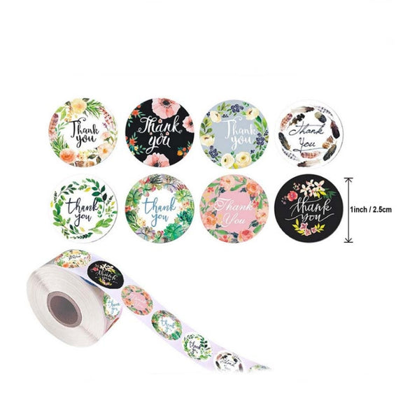 Roll Flower Decoration Thank You Seal Sticker Envelope Decoration Wedding Decoration, Size: 2.5cm/1inch(A-17)