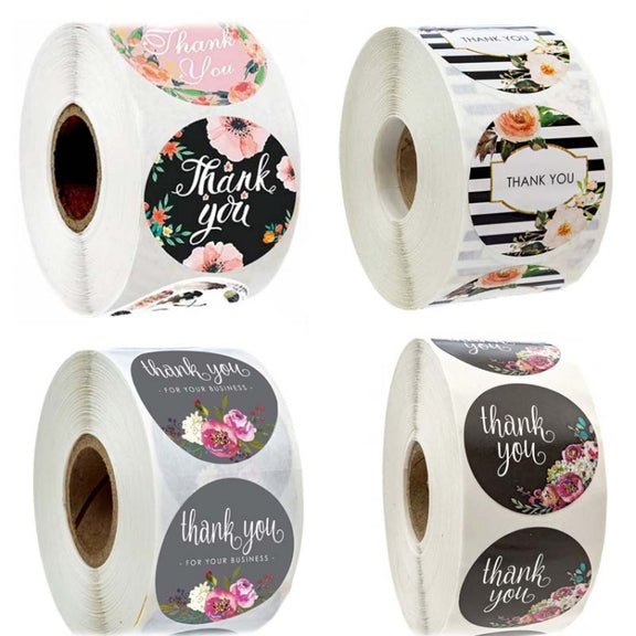 Roll Flower Decoration Thank You Seal Sticker Envelope Decoration Wedding Decoration, Size: 2.5cm/1inch(A-17)