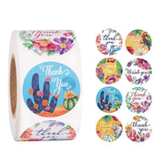 Roll Seal Sticker Thank You Sticker Flower Decoration Sticker Label, Size: 2.5cm / 1inch(A-59)