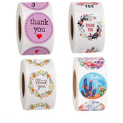 Roll Seal Sticker Thank You Sticker Flower Decoration Sticker Label, Size: 2.5cm / 1inch(A-59)
