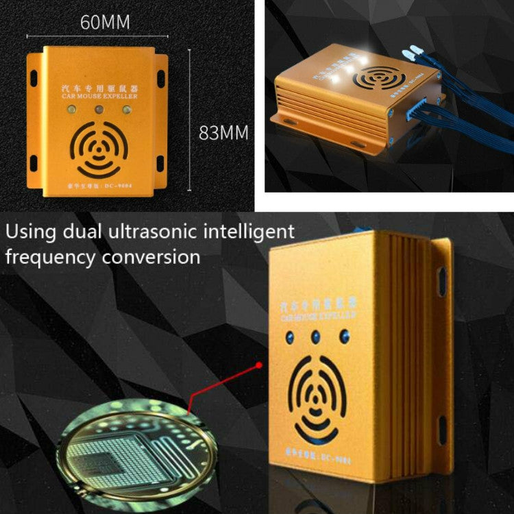 Car Mouse Repeller Ultrasonic Electronic Car Mouse Repeller Sound And Light Combined Mouse And Insect Repeller(Gold)