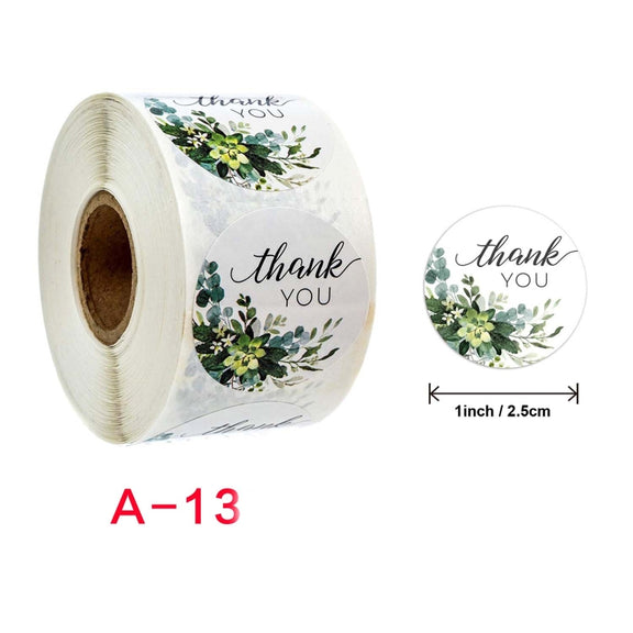 Roll Flower Thank You Sticker Birthday Party Wedding Decoration, Size: 2.5cm/1inch(A-13)