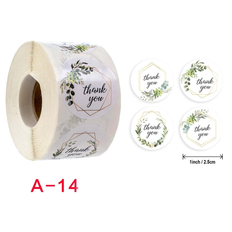 Roll Flower Thank You Sticker Birthday Party Wedding Decoration, Size: 2.5cm/1inch(A-14)