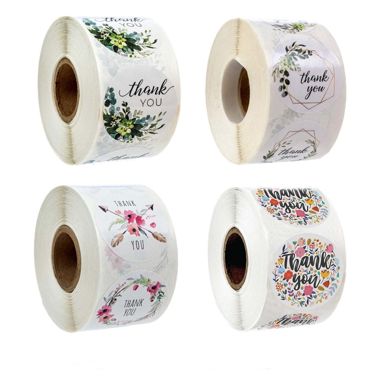 Roll Flower Thank You Sticker Birthday Party Wedding Decoration, Size: 2.5cm/1inch(A-13)