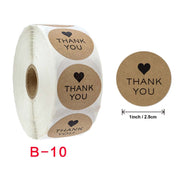 Kraft Paper Roll Sticker Thank You Sticker Label Red Love Envelope Decoration, Size: 2.5cm/1inch(B-10)