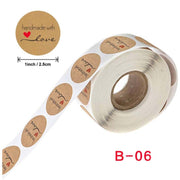 Kraft Paper Sealing Stickers Handmade Baking Labels Holiday Gift Packaging Decoration, Size: 2.5cm/1inch(B-06)