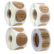 Kraft Paper Sealing Stickers Handmade Baking Labels Holiday Gift Packaging Decoration, Size: 2.5cm/1inch(B-05)