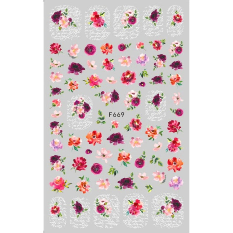 10pcs 3D Adhesive Butterfly Retro Rose Color Nail Art Sticker(F-669)