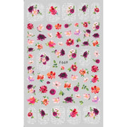 10pcs 3D Adhesive Butterfly Retro Rose Color Nail Art Sticker(F-669)