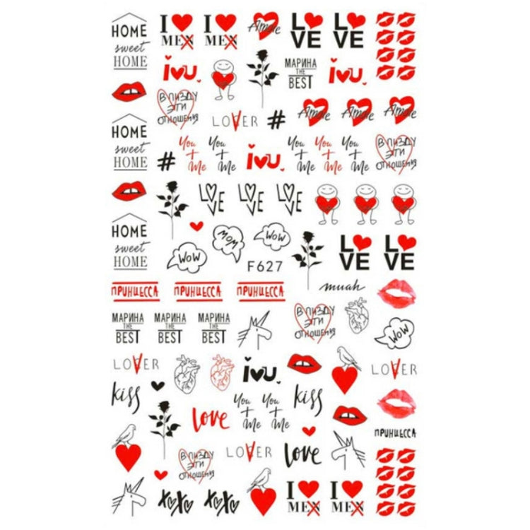 10pcs 3D Adhesive Butterfly Retro Rose Color Nail Art Sticker(F-627)