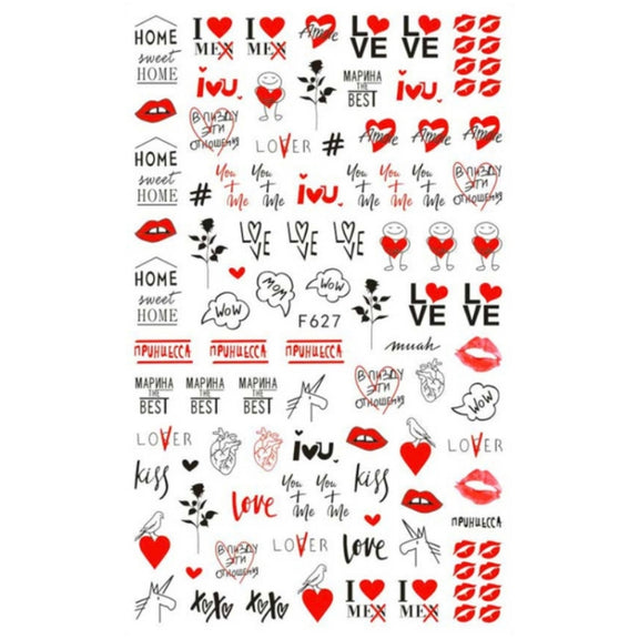 10pcs 3D Adhesive Butterfly Retro Rose Color Nail Art Sticker(F-627)