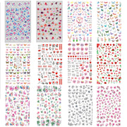 10pcs 3D Adhesive Butterfly Retro Rose Color Nail Art Sticker(F-671)