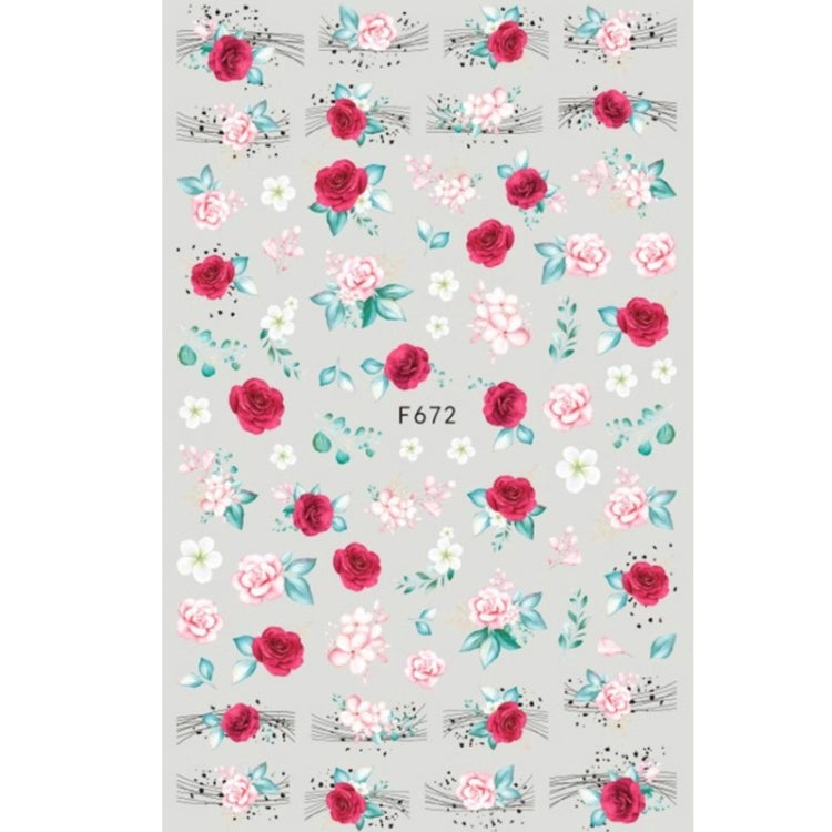 10pcs 3D Adhesive Butterfly Retro Rose Color Nail Art Sticker(F-672)