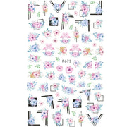 10pcs 3D Adhesive Butterfly Retro Rose Color Nail Art Sticker(F-673)