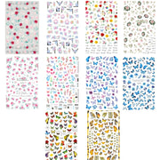 10pcs 3D Adhesive Butterfly Retro Rose Color Nail Art Sticker(F-675)